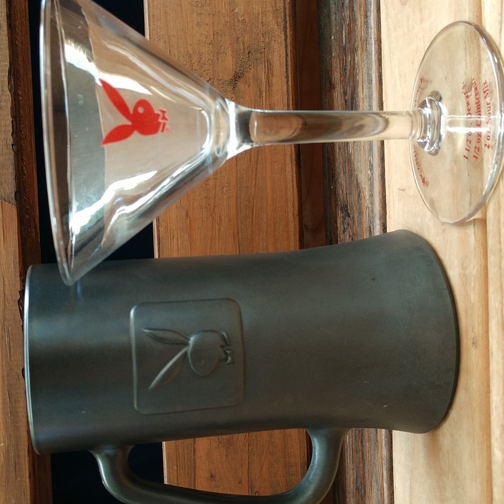 Playboy martini & beer mug glass set